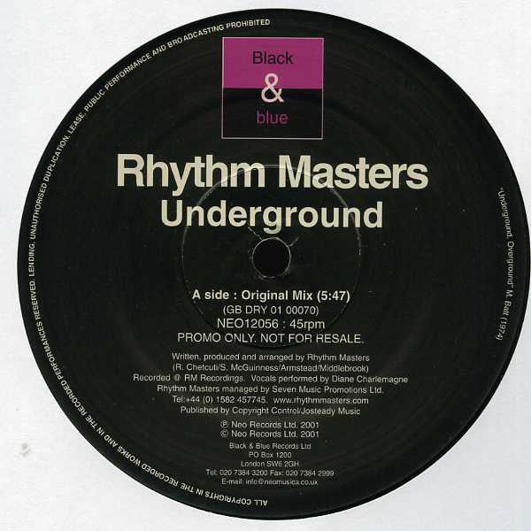 Rhythm Masters - Underground - Used Vinyl Record 12"