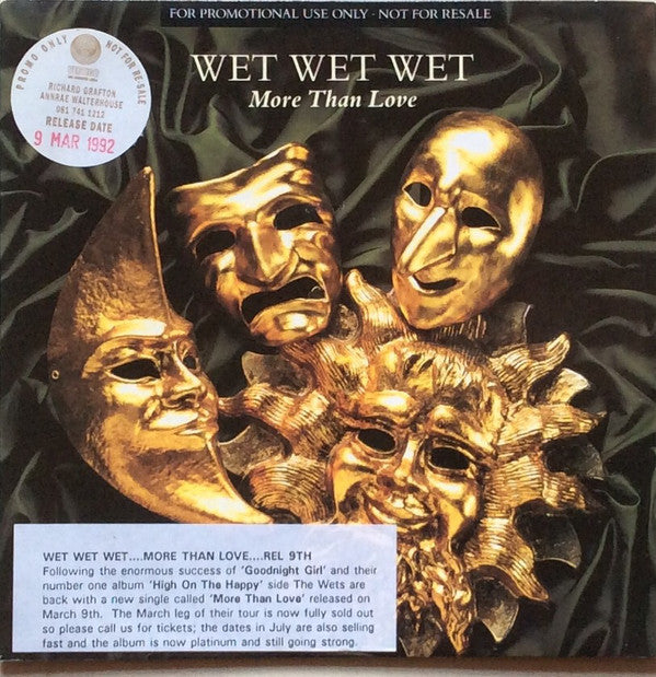 Wet Wet Wet - More Than Love - Used Vinyl Record 7"