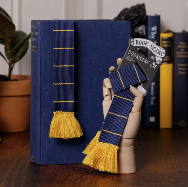 Book Scarf Bookmark - Navy & Yellow - New Paperback