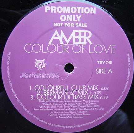 Amber - Colour Of Love - Used Vinyl Record 12"