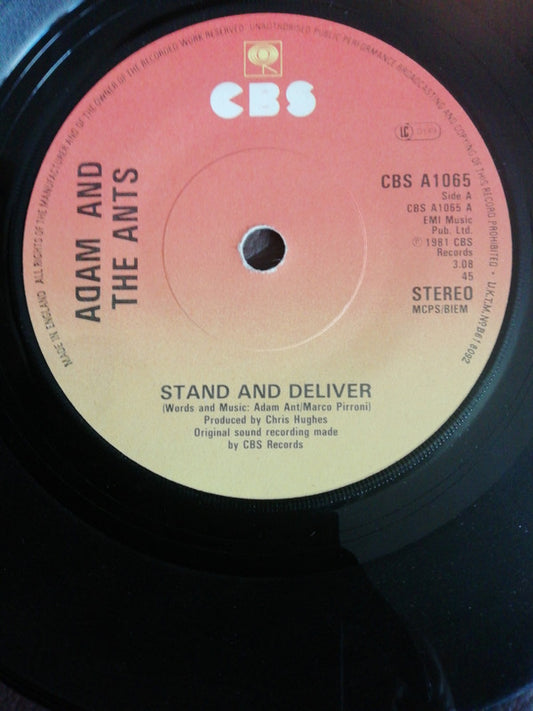 Adam And The Ants - Stand & Deliver! - Used Vinyl Record 7"