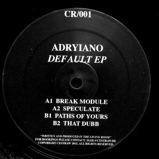 Adryiano - Default EP - New Vinyl Record 12"