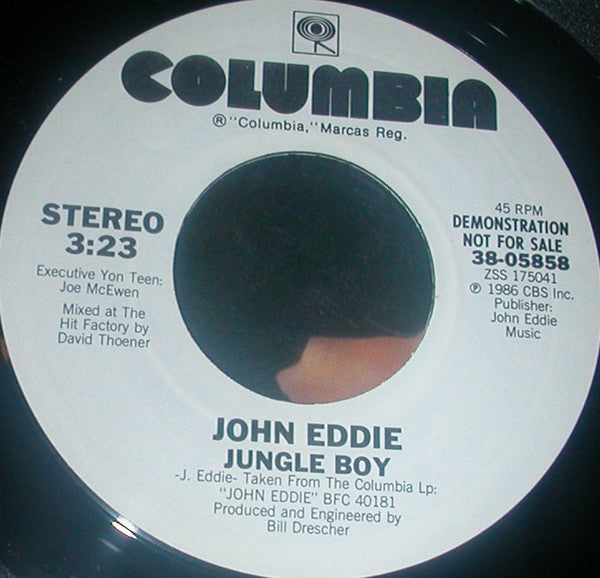 John Eddie - Jungle Boy - Used Vinyl Record 7"