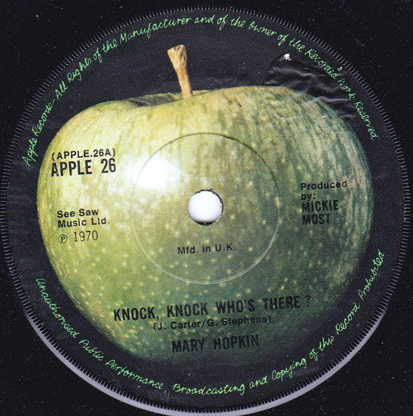 Mary Hopkin - Knock, Knock Who's There? - Used Vinyl Record 7"