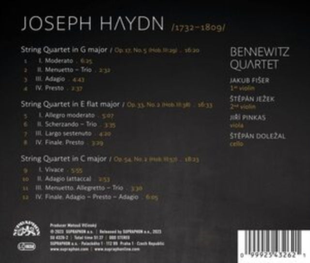 BENNEWITZ QUARTET - HAYDN STRING QUARTETS OP  17 - CD