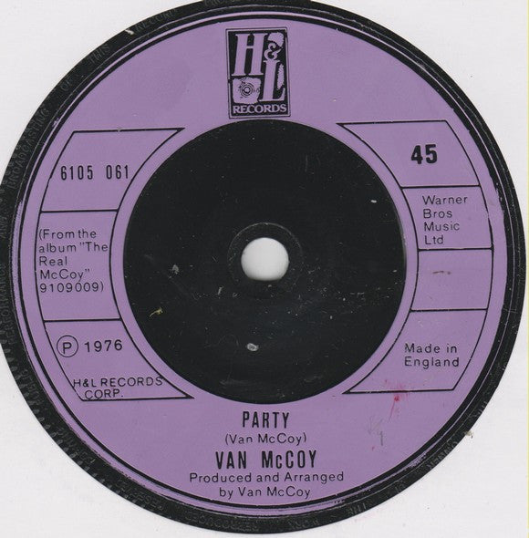 Van McCoy - Party - Used Vinyl Record 7"