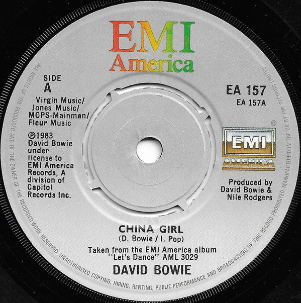 David Bowie - China Girl - Used Vinyl Record 7"