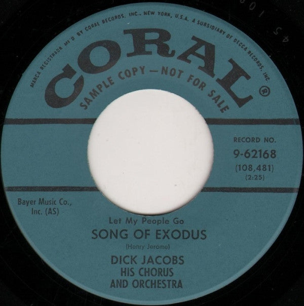 Dick Jacobs Orchestr - Let My People Go Song Of Exodus / I Lo
