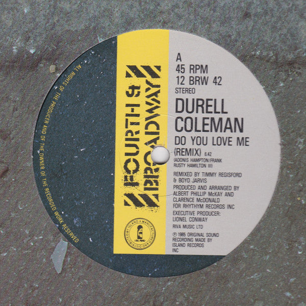 Durell Coleman - Do You Love Me (Remix) - Used Vinyl Record 12"