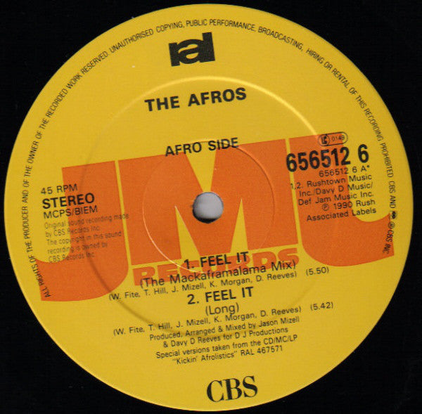 Afros - Feel It - Used Vinyl Record 12"
