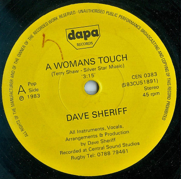 Dave Sheriff - A Womans Touch - Used Vinyl Record 7"