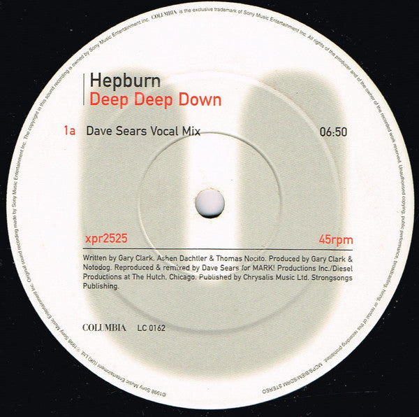 Hepburn - Deep Deep Down - Used Vinyl Record 12"