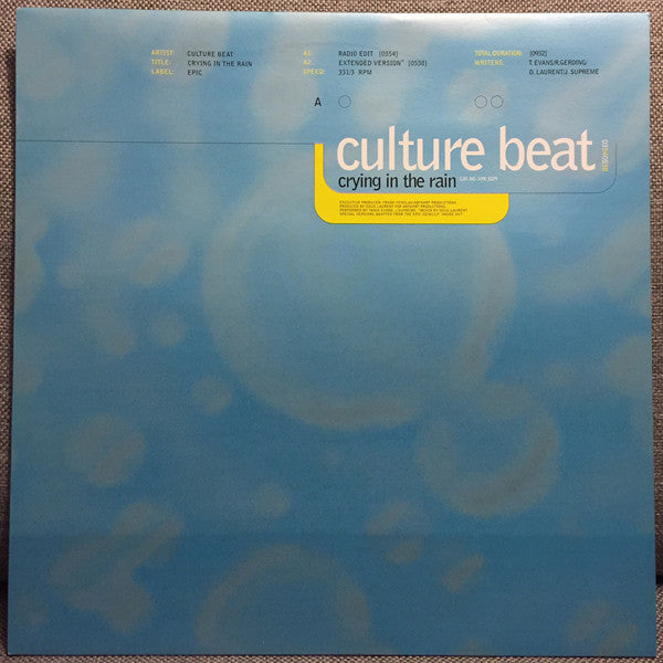 Culture Beat - Crying In The Rain - Used Vinyl Record 12"