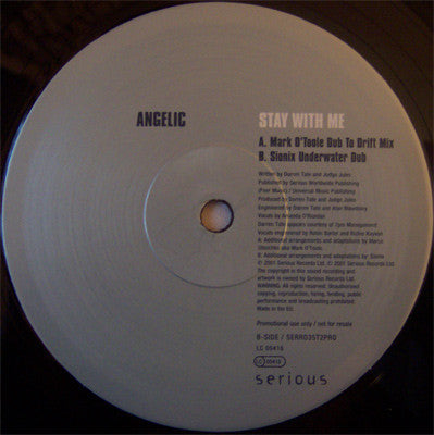 Angelic - Stay With Me - Used Vinyl Record 12"