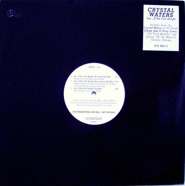 Crystal Waters - Say... If You Feel Alright - Used Vinyl Reco