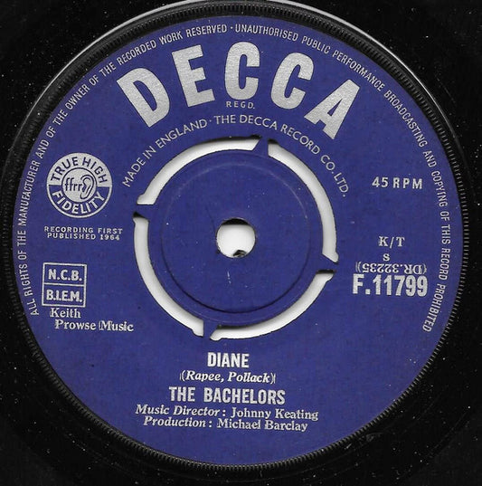 Bachelors - Diane - Used Vinyl Record 7"