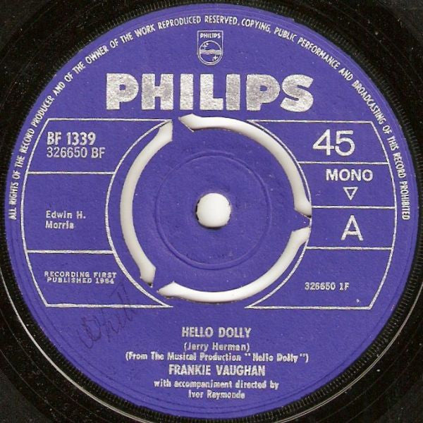 Frankie Vaughan - Hello Dolly - Used Vinyl Record 7"