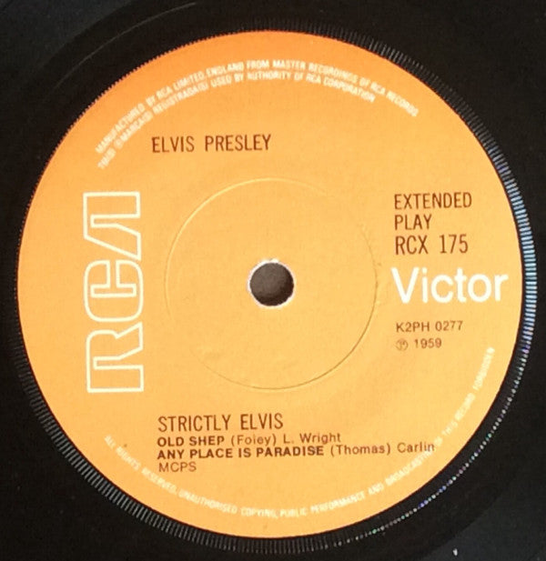 Elvis Presley - Strictly Elvis - Used Vinyl Record 7"
