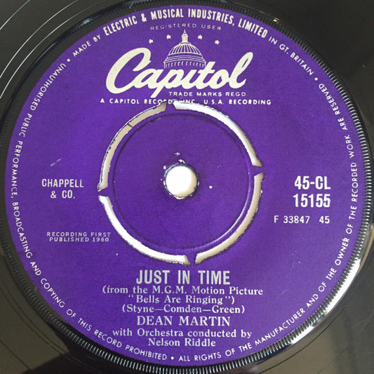 Dean Martin - Just In Time / Humdinger - Used Vinyl Record 7"