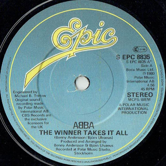ABBA - Winner Takes It All - Used Vinyl Record 7"