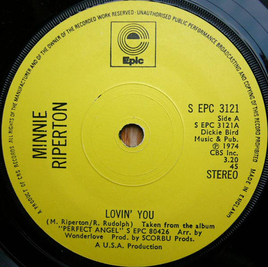 Minnie Riperton - Lovin' You - Used Vinyl Record 7"