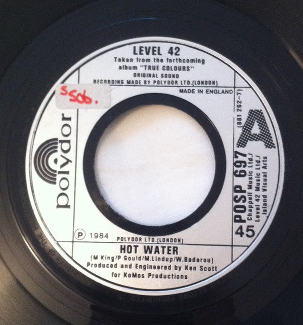 Level 42 - Hot Water - Used Vinyl Record 7"
