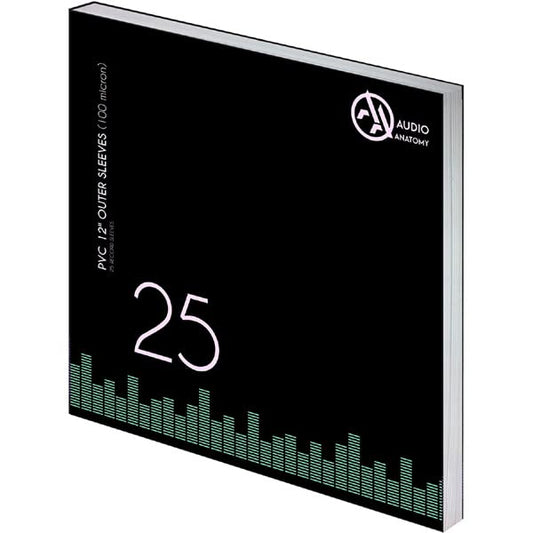 AUDIO ANATOMY - 25X 12Inch Pvc With Flap Outer Sleeves (100 Micron) -