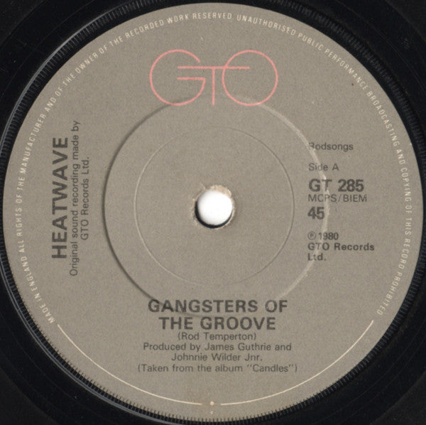 Heatwave - Gangsters Of The Groove - Used Vinyl Record 7"