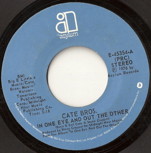 Cate Brothers - In One Eye And Out The Other - Used Vinyl Record 7"