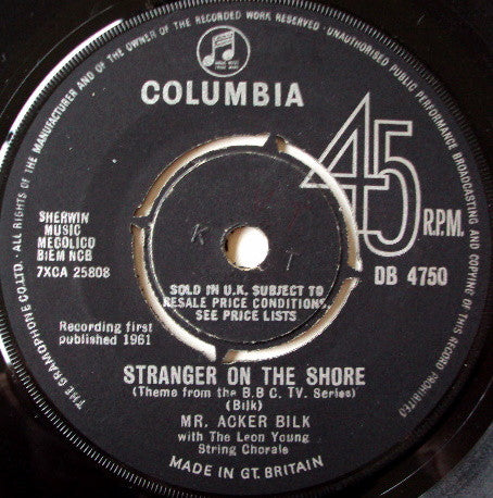 Acker Bilk - Stranger On The Shore - Used Vinyl Record 7"