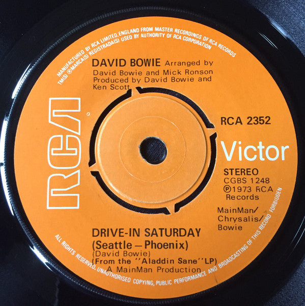 David Bowie - Drive-In Saturday - Used Vinyl Record 7"