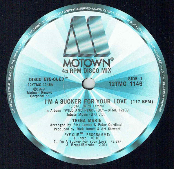 Teena Marie - I'm A Sucker For Your Love - Used Vinyl Record 12"
