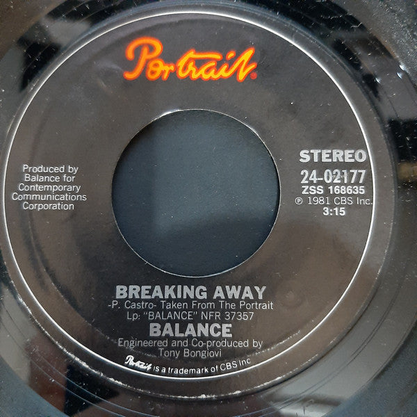 Balance - Breaking Away - Used Vinyl Record 7"