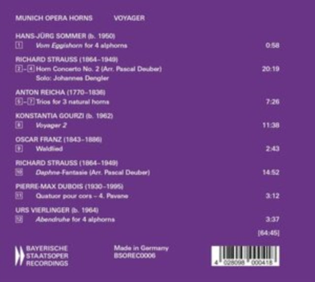 MUNICH OPERA HORNS - VOYAGER - CD