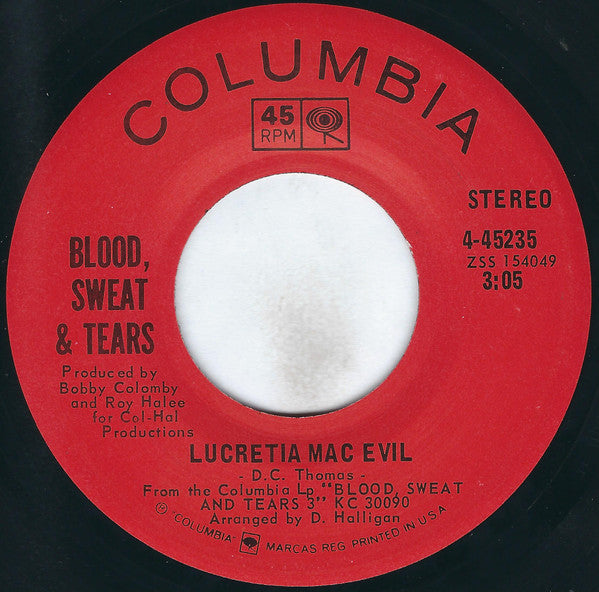 Blood - Lucretia Mac Evil / Lucretia's Reprise - Used Vinyl Record 7"