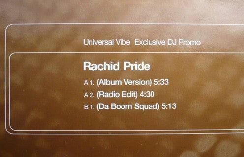 Rachid - Pride - Used Vinyl Record 12"