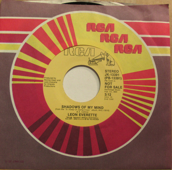 Leon Everette - Shadows Of My Mind - Used Vinyl Record 7"