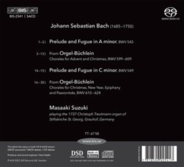 MASAAKI SUZUKI - PLAYS BACH ORGA - CD