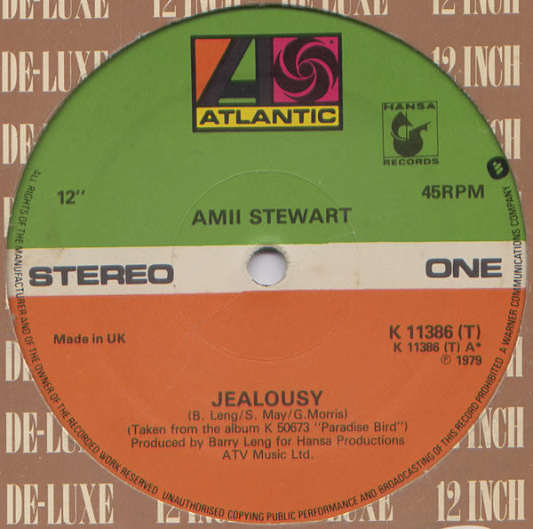 Amii Stewart - Jealousy - Used Vinyl Record 12"