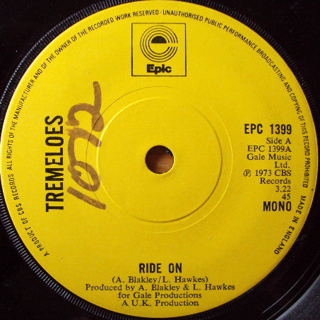 Tremeloes - Ride On - Used Vinyl Record 7"