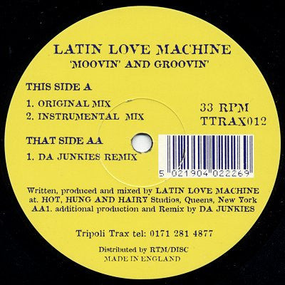 Latin Love Machine - Moovin' And Groovin' - Used Vinyl Record 12"