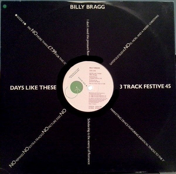 Billy Bragg - Days Like These - Used Vinyl Record 12"