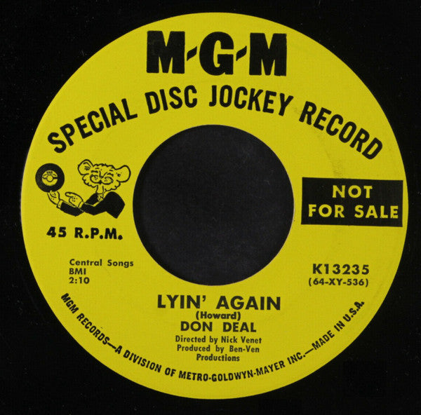 Don Deal - Lyin' Again - Used Vinyl Record 7"