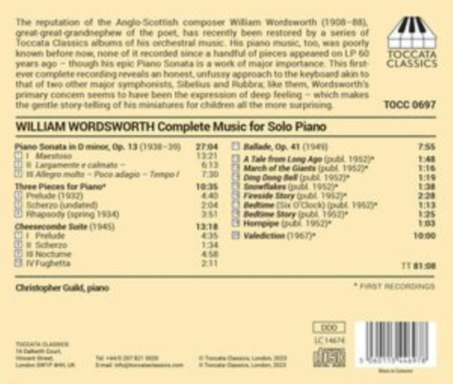 CHRISTOPHER GUILD - WORDSWORTH - SOLO PIANO MUSIC - CD
