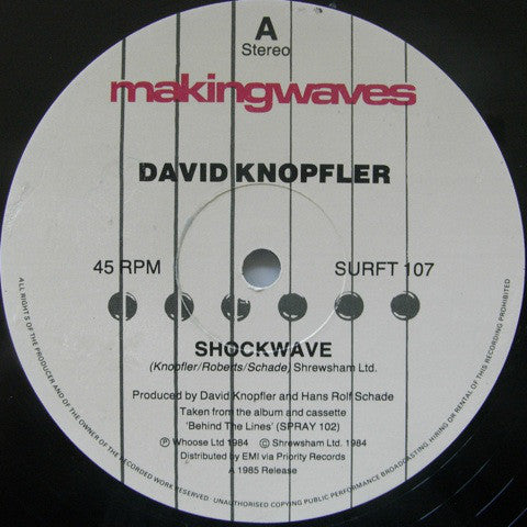 David Knopfler - Shockwave - Used Vinyl Record 12"