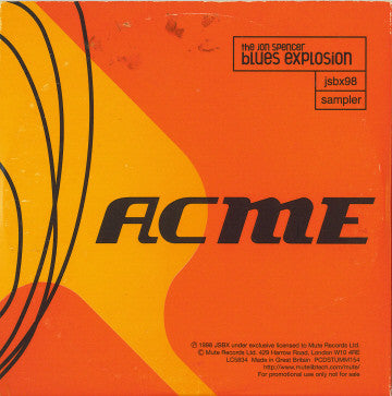 Jon Spencer Blues Ex - Acme (Sampler) - Used CD