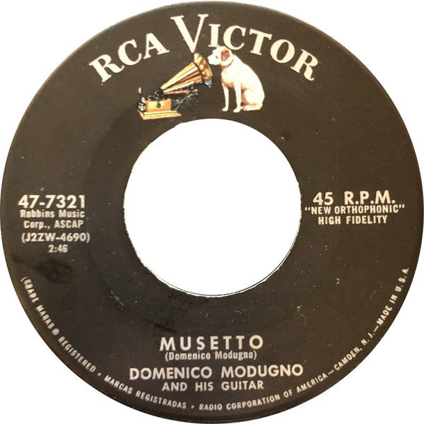 Domenico Modugno - Musetto / Io, Mammeta E Tu - Used Vinyl Record 7"