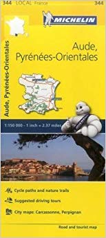 Aude, Pyrenees-Orientales - Michelin Local Map 344 : Map - New Sheet m