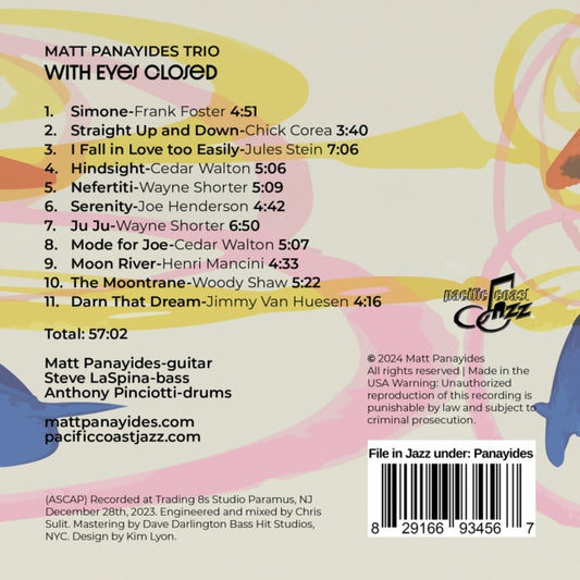MATT PANAYIDES - WITH EYES CLOSED - Preorder - New CD