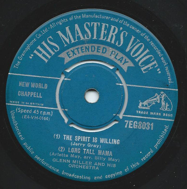 Glenn Miller And His - Spirit Is Willing - Used Vinyl Record 7"